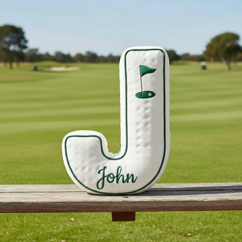 Personalized Golf Pillow Letter – Custom Name Alphabet Cushion, Baby & Toddler Room Decor Gift