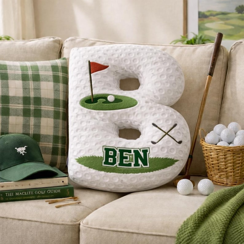Personalized Name Golf Pillow | Custom Name Plush Cushion For Dad Husband Boyfriend