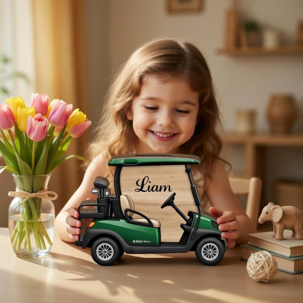 Personalized Golf Piggy Bank, Golf Cart Piggy Bank, Money Saving Box, Car Savings Box, Car Piggy Bank, Kids Savings Bank, Nursery Decor