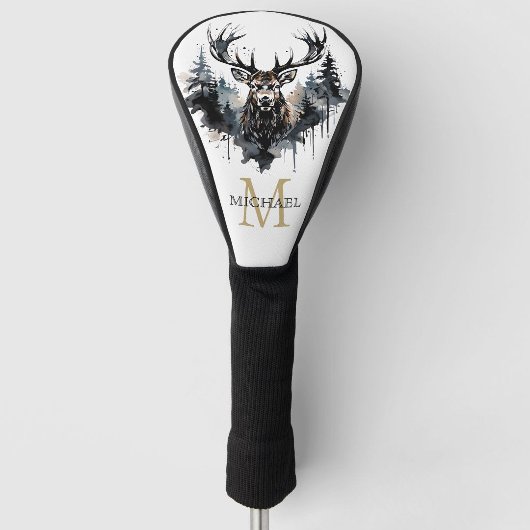 Personalized Monogram Elk Forest Golf Head Cover