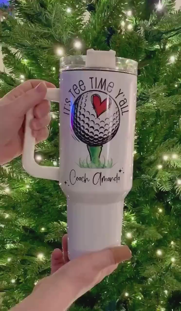 Golf Tumbler 40oz, Custom Golf Tumbler, Golf Club Tumblers, Golf Tournament Tumblers, Printed Golf Tumblers With Handle, Mug Gift, Travel Cup TBGTP14